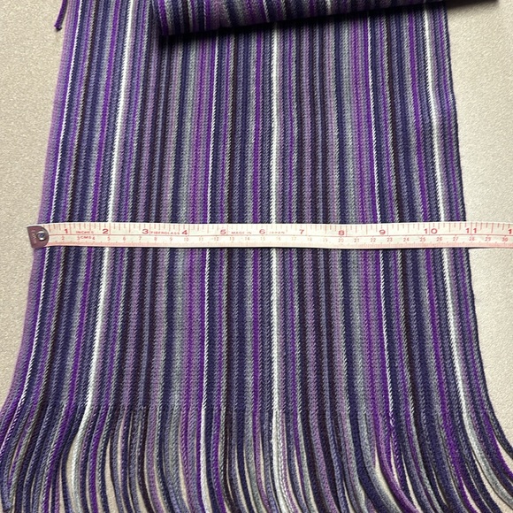 Purple and gray fringed scarf 68” long by 22” wide - Picture 5 of 6